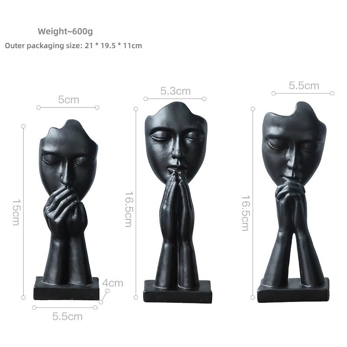 3pc Resin Abstract Face Statue - Luxury Artistic Decor for Desktop/Entryway, Lightweight Compact Home Office Ornament & Gift чорний
3pc Resin Abstract Face Statue - Luxury Artistic Decor for Desktop/Entryway, Lightweight Compact Home Office Ornament & Gift чорний