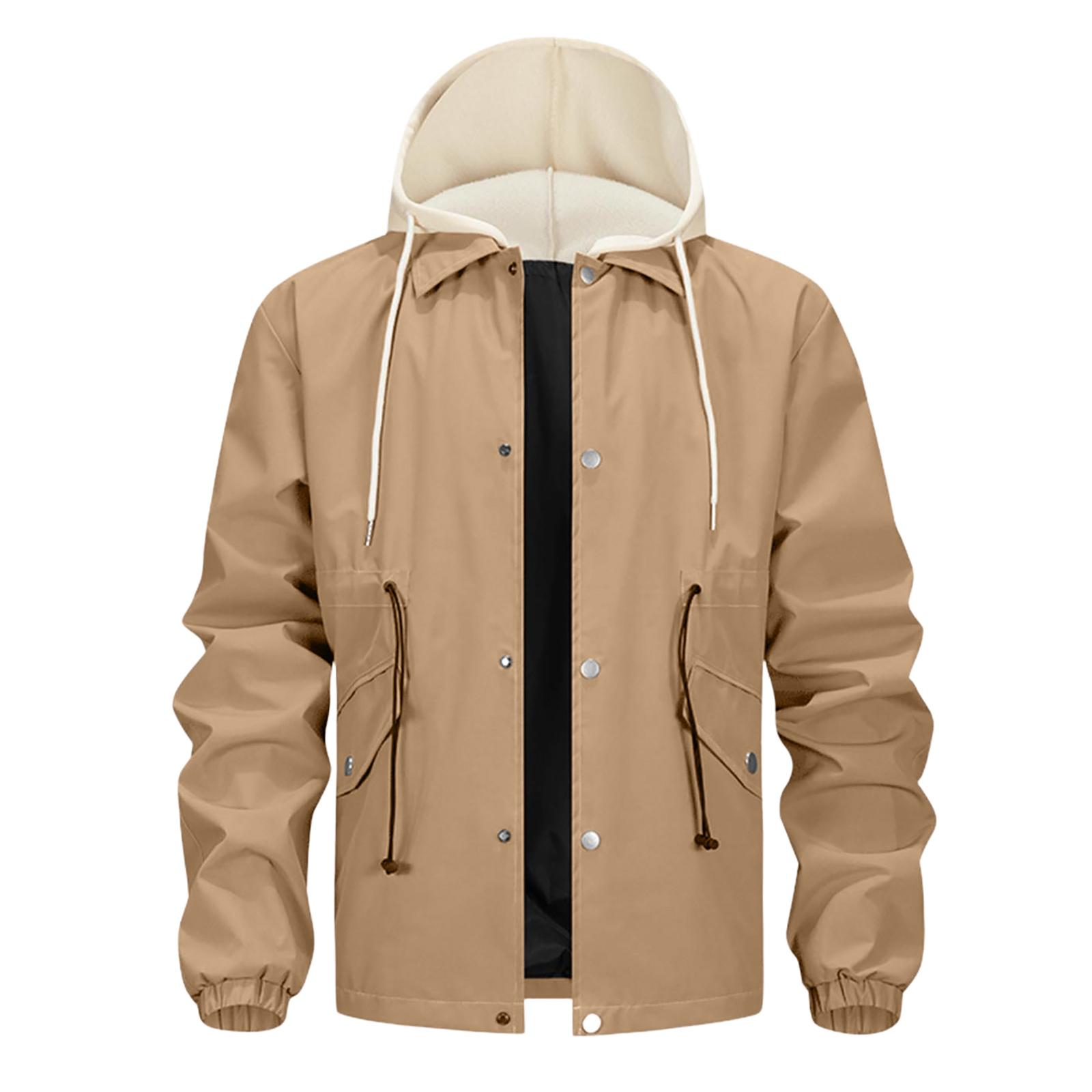 Мужская свободная куртка Модная куртка с капюшоном и множеством карманов XS хаки
Мужская свободная куртка Модная куртка с капюшоном и множеством карманов XS хаки