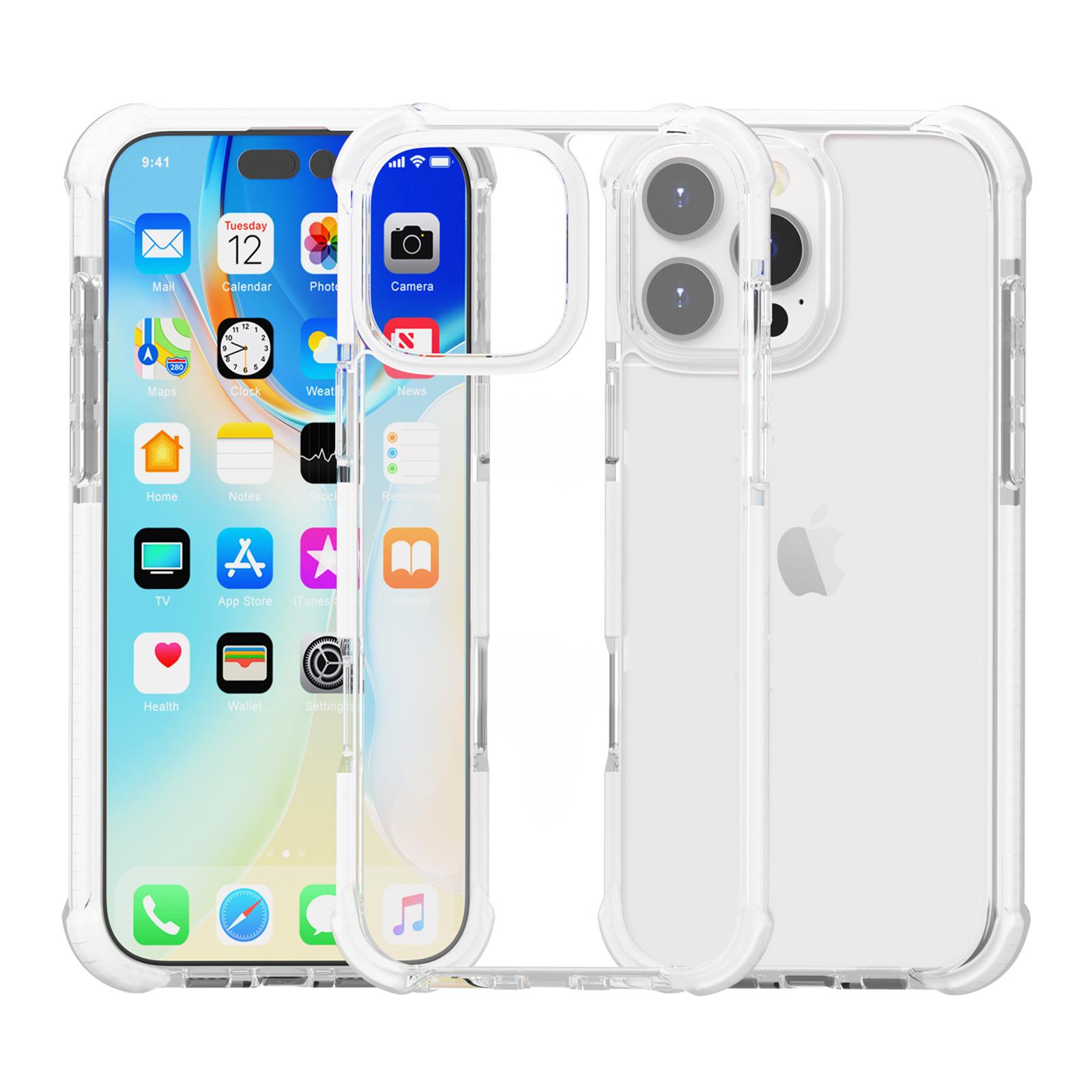 For iPhone 16 Pro Max Clear Mobile Phone Case Shockproof TPU+TPE+PC Phone Cover Transparent White
For iPhone 16 Pro Max Clear Mobile Phone Case Shockproof TPU+TPE+PC Phone Cover Transparent White