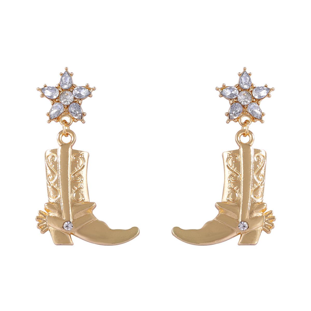 DIGADAGU Metal Western Cowboy Boot Dangle Earrings New Statement Vintage Earrings Women Everyday Zircon Accessories золотий
DIGADAGU Metal Western Cowboy Boot Dangle Earrings New Statement Vintage Earrings Women Everyday Zircon Accessories золотий