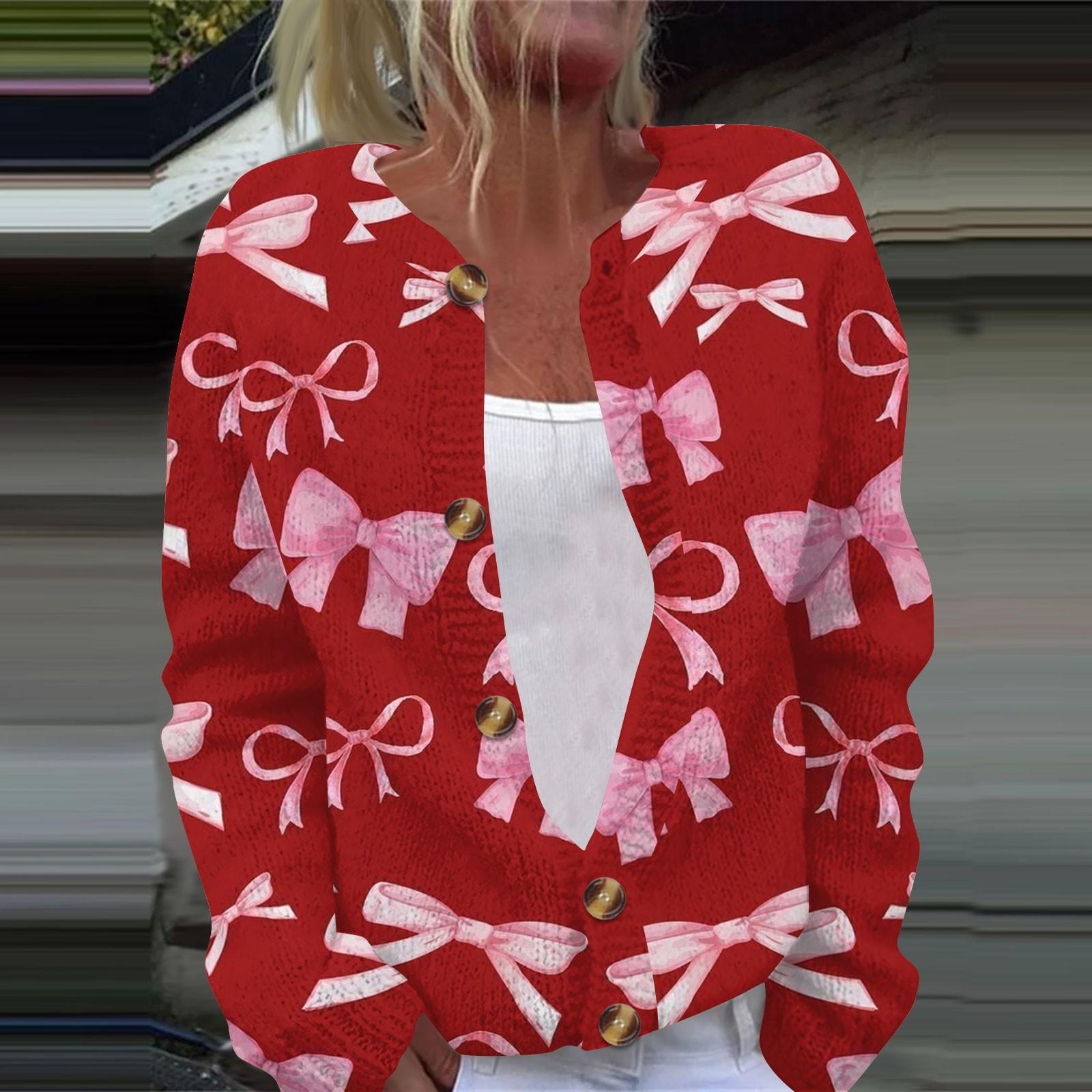 Женская мода с принтом банта, длинный рукав, вязаный кардиган, куртка на пуговицах XL винный
Женская мода с принтом банта, длинный рукав, вязаный кардиган, куртка на пуговицах XL винный