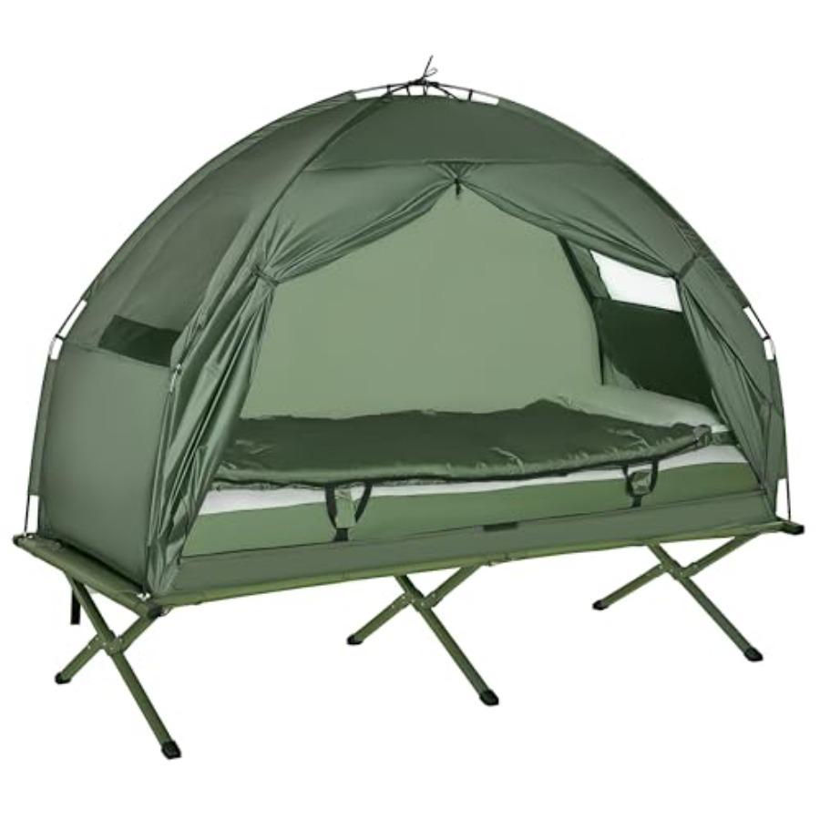 Off-Ground Travel Camp Cot with Mattress Pillow Sleeping Bag Roller Carrying Bag Folding Tent Combo for Hiking Backpacking Ligh
Off-Ground Travel Camp Cot with Mattress Pillow Sleeping Bag Roller Carrying Bag Folding Tent Combo for Hiking Backpacking Ligh