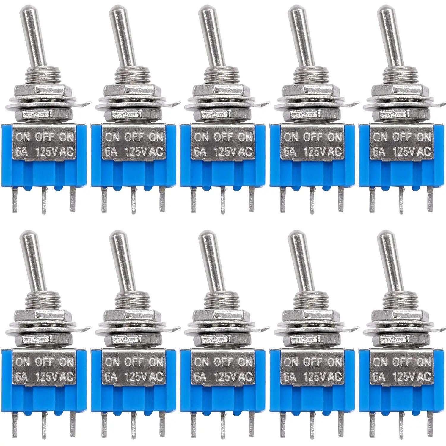 10Pcs SPDT Mini Toggle Switch10pcs 3 Pin 3 Position ON/Off/ON Miniature Toggle Switch AC 125V/6A toggle switch MTS-103 3 Pin 3 Position
10Pcs SPDT Mini Toggle Switch10pcs 3 Pin 3 Position ON/Off/ON Miniature Toggle Switch AC 125V/6A toggle switch MTS-103 3 Pin 3 Position