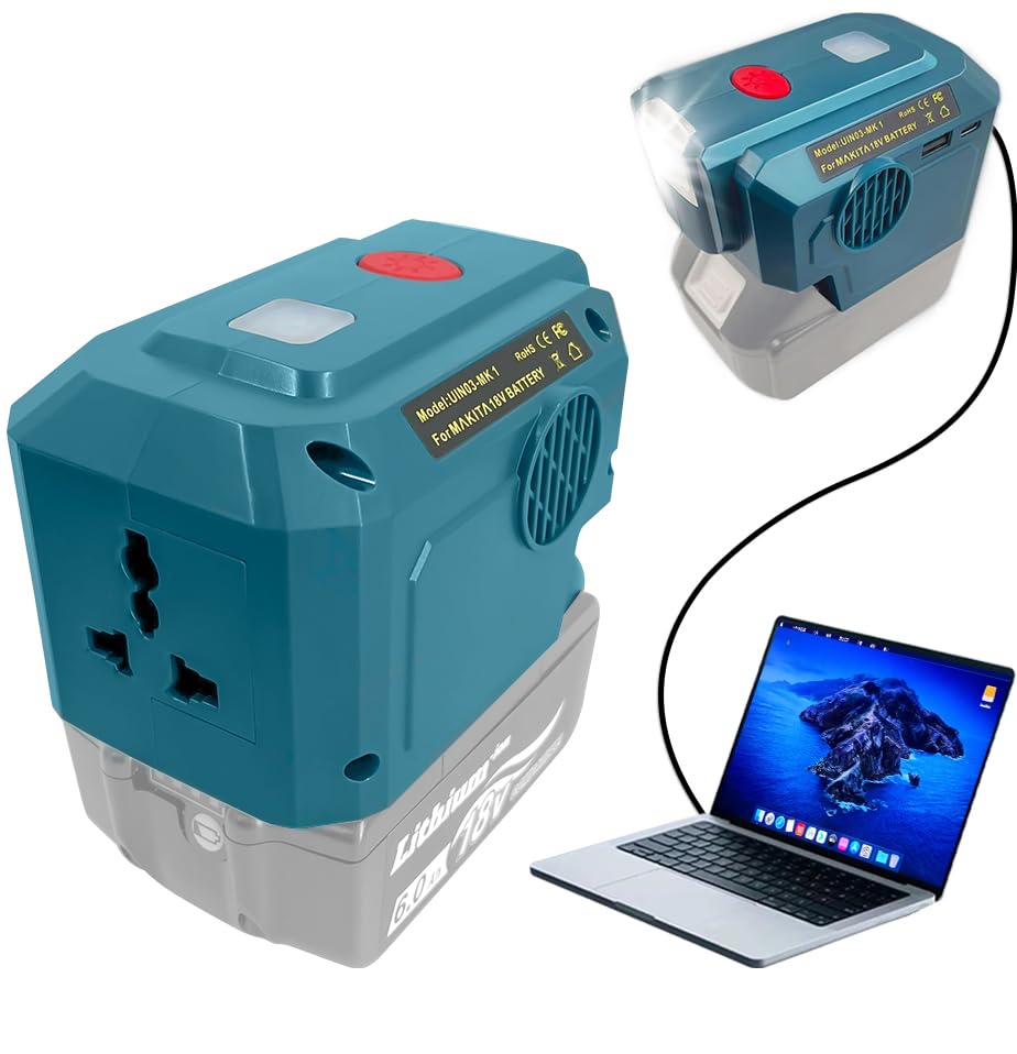 Makita Compatible Fast LED Japanese USB Disaster Makita 18V Longsafe Inverter, 200W, PD3.0, Charging, Type-C, Light, Manufacturer, AC100V, Outlet, синій
Makita Compatible Fast LED Japanese USB Disaster Makita 18V Longsafe Inverter, 200W, PD3.0, Charging, Type-C, Light, Manufacturer, AC100V, Outlet, синій