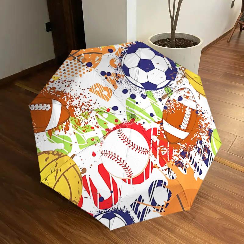 Sports Ball Splash Auto Open Close Umbrella - Portable Folding Design, 8-Rib Iron Frame Outdoor Umbrella, Perfect Gift for Fans, Travelers,
Sports Ball Splash Auto Open Close Umbrella - Portable Folding Design, 8-Rib Iron Frame Outdoor Umbrella, Perfect Gift for Fans, Travelers,