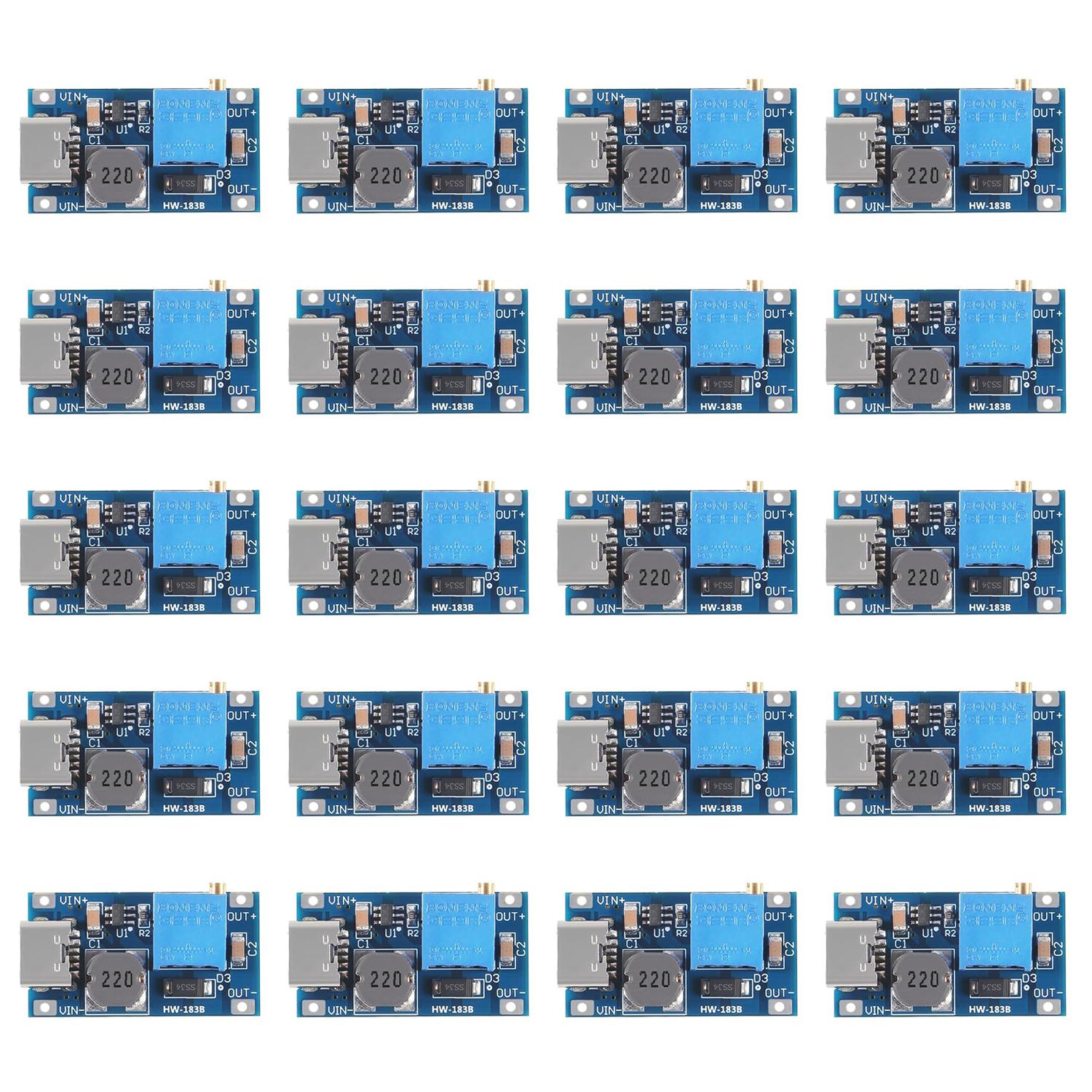 10/20pcs Boost Module MT3608 DC-DC Step Up Converter 2A Boost Regulator Voltage Converter Board Type C Power Supply Module
10/20pcs Boost Module MT3608 DC-DC Step Up Converter 2A Boost Regulator Voltage Converter Board Type C Power Supply Module