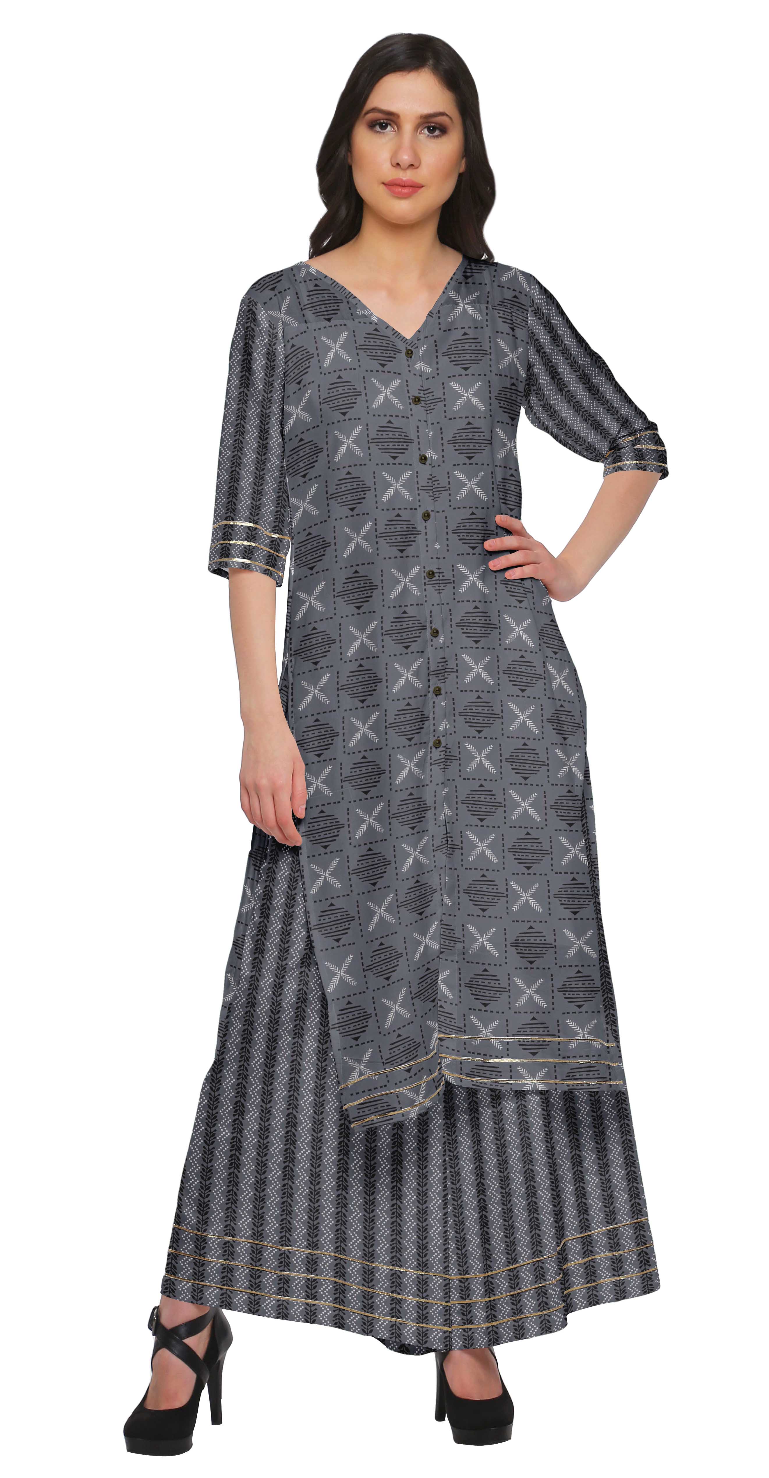 Moomaya Сукня в етнічному стилі з V-подібним вирізом із принтом Kurta та брюками Palazzo XS червоний
Moomaya Сукня в етнічному стилі з V-подібним вирізом із принтом Kurta та брюками Palazzo XS червоний