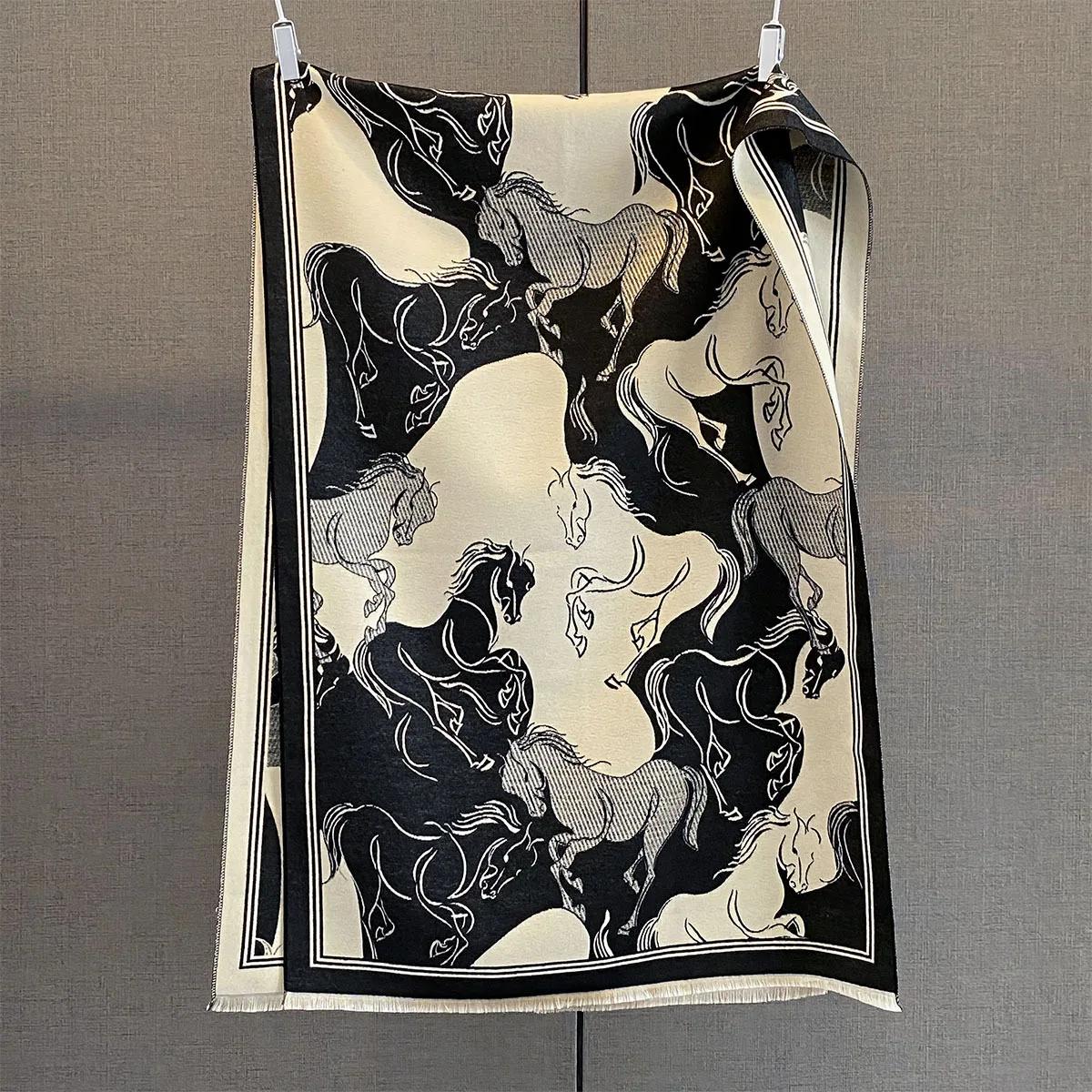 Horse Print Shawl Autumn Winter Scarf Luxury Design Scarves For Women Men Cashmere Thick Warm Wrap Bufanda Poncho Echarpe Stoles 190x65cm
Horse Print Shawl Autumn Winter Scarf Luxury Design Scarves For Women Men Cashmere Thick Warm Wrap Bufanda Poncho Echarpe Stoles 190x65cm