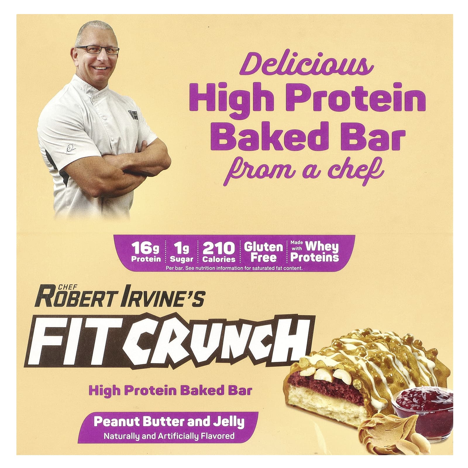 FITCRUNCH, Високопротеїнові запечені батончики, Арахісова паста та желе, 9 батончиків, 46 г (1.62) кожен
FITCRUNCH, Високопротеїнові запечені батончики, Арахісова паста та желе, 9 батончиків, 46 г (1.62) кожен