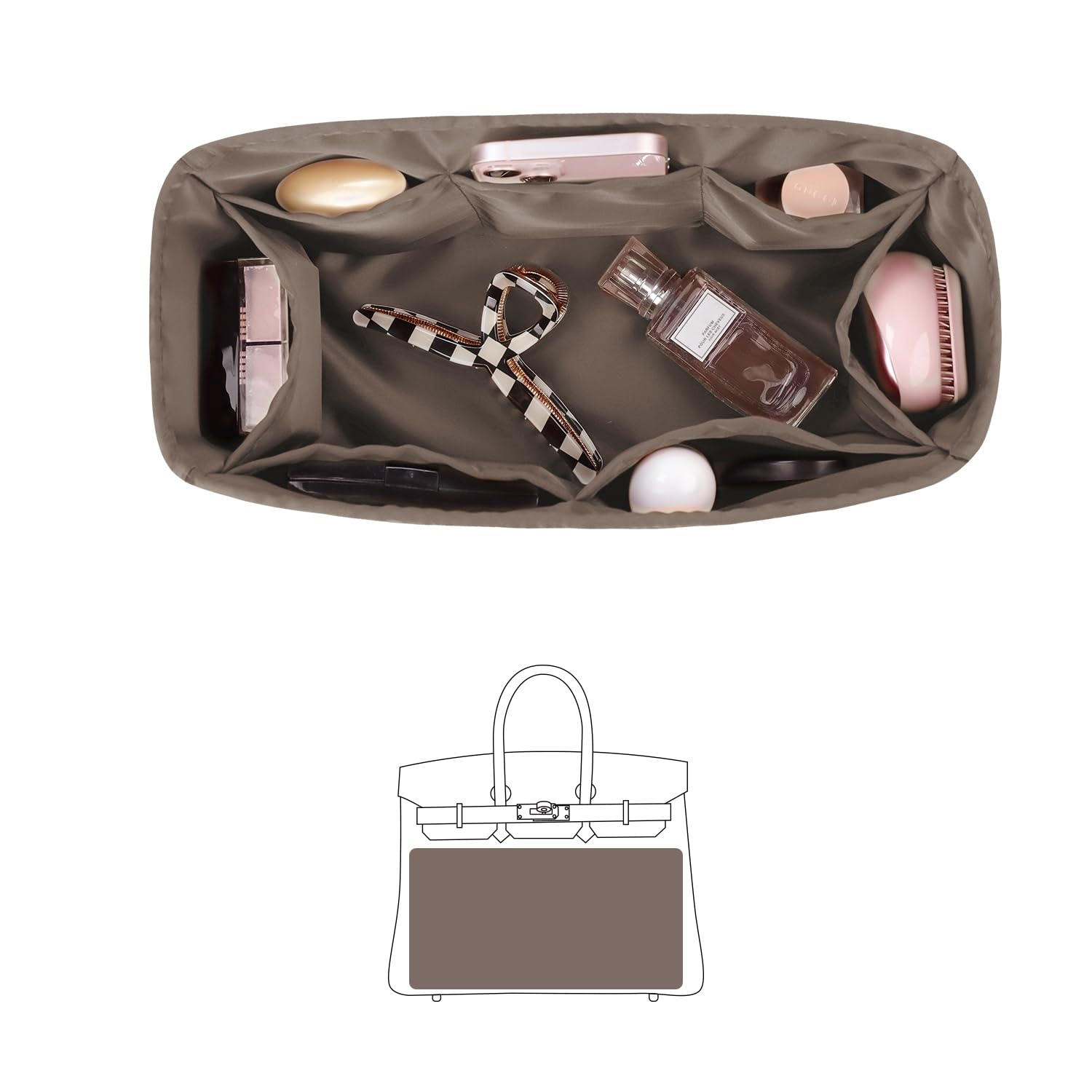 KINGS IN BAG Luxury lightweight storage bag Satin bag inner Suitable for Birkin Suitable for Birkin 30 Bag-in-bag (etoupe, B30)
KINGS IN BAG Luxury lightweight storage bag Satin bag inner Suitable for Birkin Suitable for Birkin 30 Bag-in-bag (etoupe, B30)