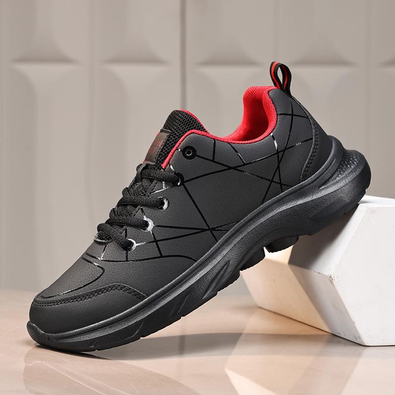 Black shoes Sneakers Leather waterproof and non-slip running shoes Soft sole Lightweight travel shoes 45
Black shoes Sneakers Leather waterproof and non-slip running shoes Soft sole Lightweight travel shoes 45