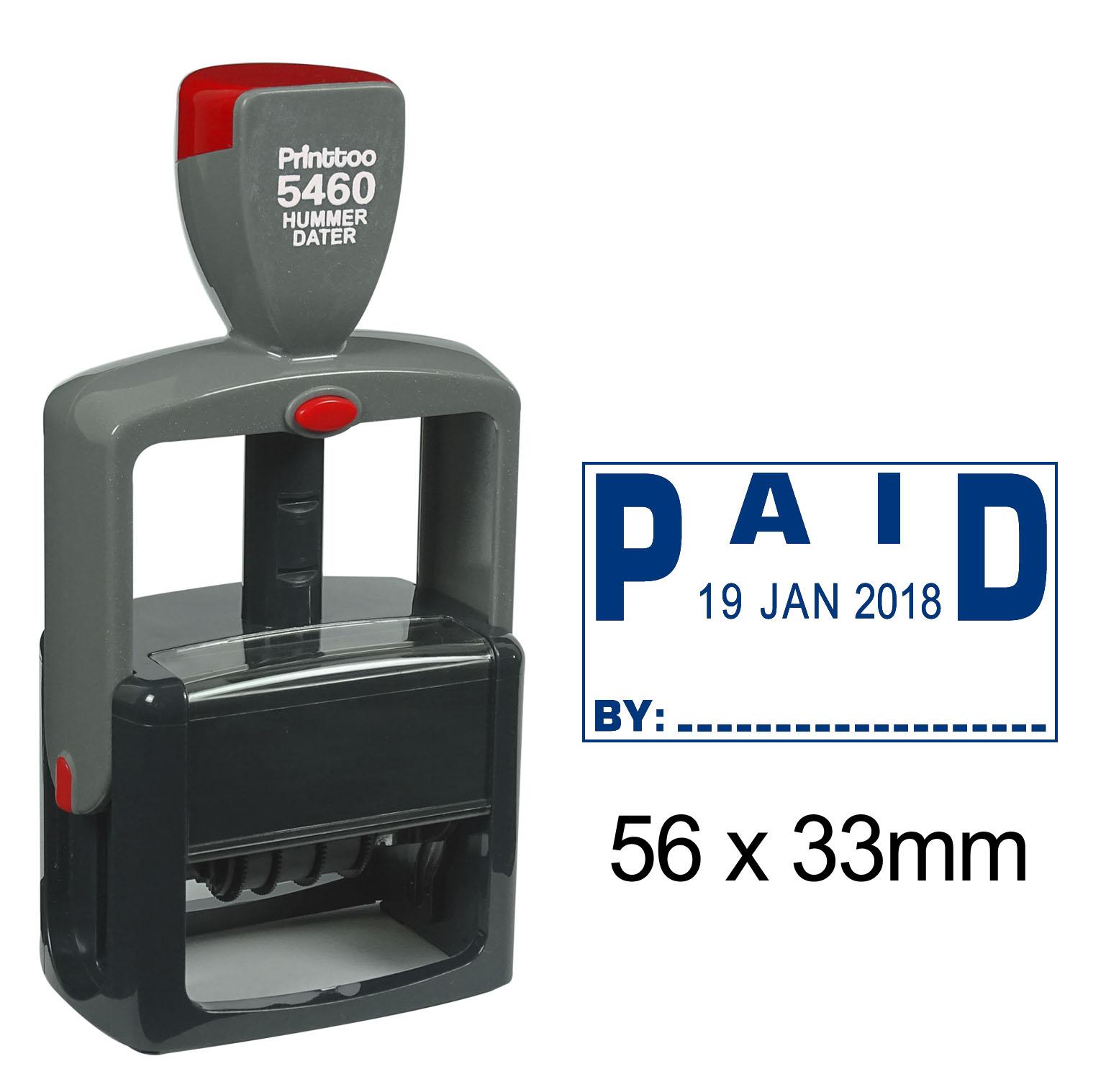Printtoo З оплатою за текстом і місцем для знаків. Надміцний штамп із датером, що самонаноситься чорнилом 56 mm x 33 mm.(Approx) синій
Printtoo З оплатою за текстом і місцем для знаків. Надміцний штамп із датером, що самонаноситься чорнилом 56 mm x 33 mm.(Approx) синій