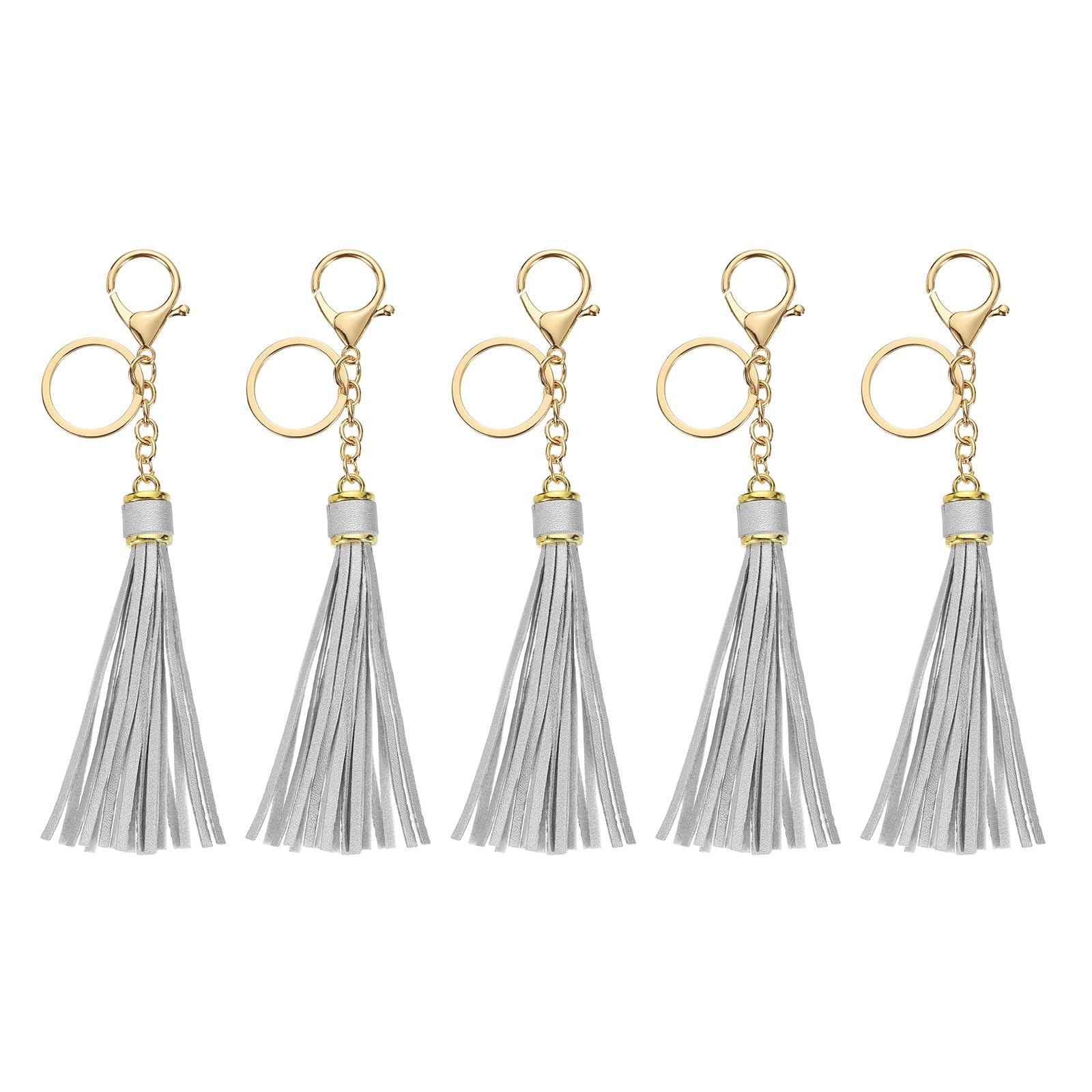 uxcell 5-Piece Set of Leather Keychain Tassels for Women, Lobster Buckle Key Rings for Handbags, Wallets, and DIY Crafts, Silver
uxcell 5-Piece Set of Leather Keychain Tassels for Women, Lobster Buckle Key Rings for Handbags, Wallets, and DIY Crafts, Silver