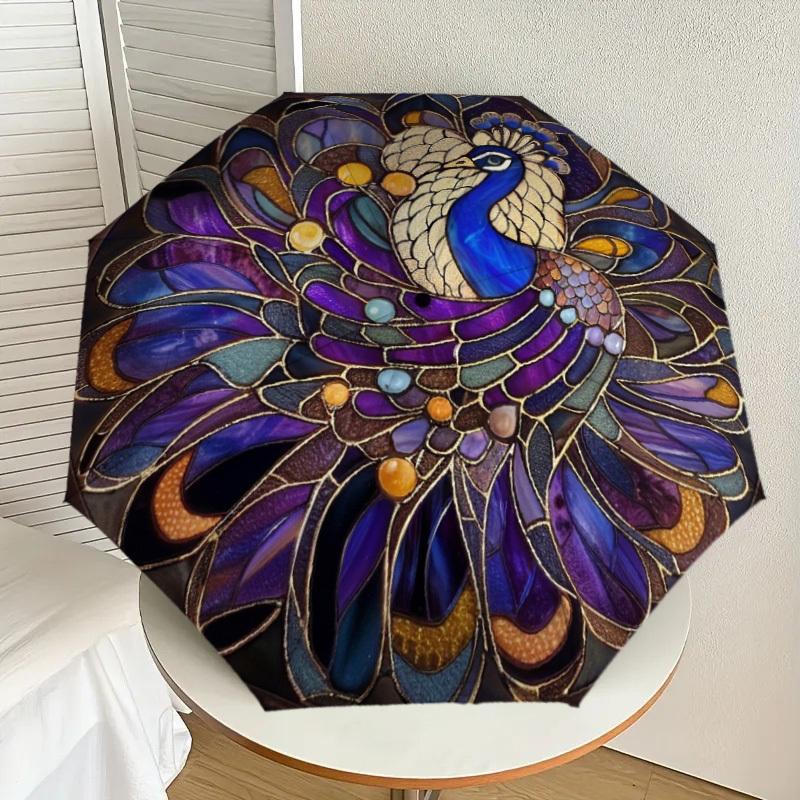 1pc Stained Glass Peacock Artwork Umbrella with Plastic Handle,Suitable for All Seasons Home Travel Outdoor UmbrellaDD754
1pc Stained Glass Peacock Artwork Umbrella with Plastic Handle,Suitable for All Seasons Home Travel Outdoor UmbrellaDD754