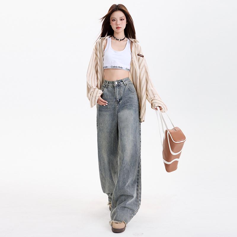 Women s 2025 American Retro Distressed Raw Edge Wide-Leg Jeans - Slim, Floor-Length, Lazy Style Extra Small
Women s 2025 American Retro Distressed Raw Edge Wide-Leg Jeans - Slim, Floor-Length, Lazy Style Extra Small