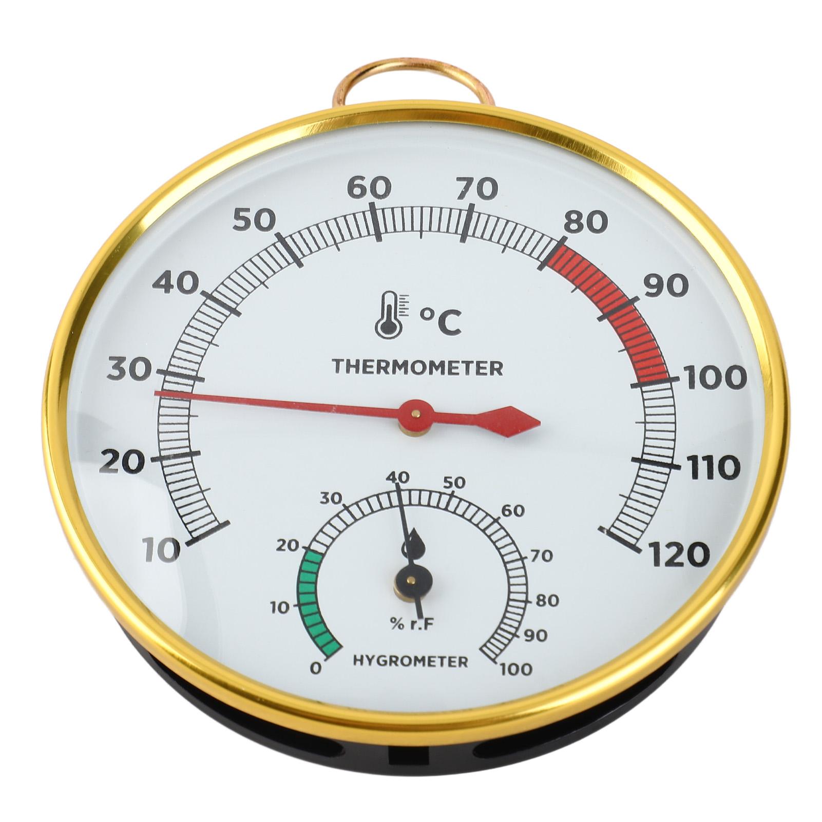 Aluminum 2 in 1 Sauna Hygrothermograph, Wall Mounted, 10 to 120 degrees C, Real Time Detection, for Sauna Room Greenhouse Spa Room
Aluminum 2 in 1 Sauna Hygrothermograph, Wall Mounted, 10 to 120 degrees C, Real Time Detection, for Sauna Room Greenhouse Spa Room