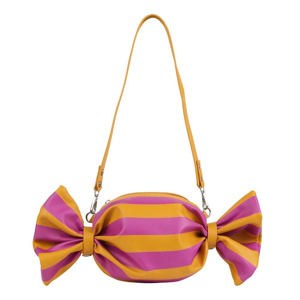 Unique Cinched Ends Candy Wrapper Crossbody Bag Anti-splash Water Smooth Vegan Leather Striped Novelty Purse жёлтый
Unique Cinched Ends Candy Wrapper Crossbody Bag Anti-splash Water Smooth Vegan Leather Striped Novelty Purse жёлтый
