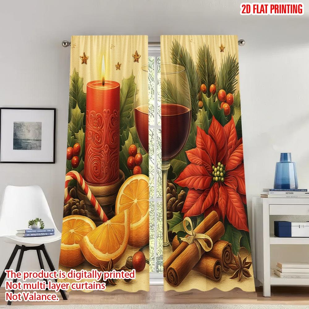 Flat Printing Merry Christmas Party Curtains Wine Pinecones Oranges Digital Printed Polyester Drapes Festive Curtain Set Of 2 Made Washable W100*H70(CM)-Hooks&1PCS
Flat Printing Merry Christmas Party Curtains Wine Pinecones Oranges Digital Printed Polyester Drapes Festive Curtain Set Of 2 Made Washable W100*H70(CM)-Hooks&1PCS