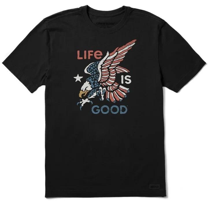 Life is Good. Men s American Eagle Short Sleeve Crusher Tee, Faded Black 2XL
Life is Good. Men s American Eagle Short Sleeve Crusher Tee, Faded Black 2XL