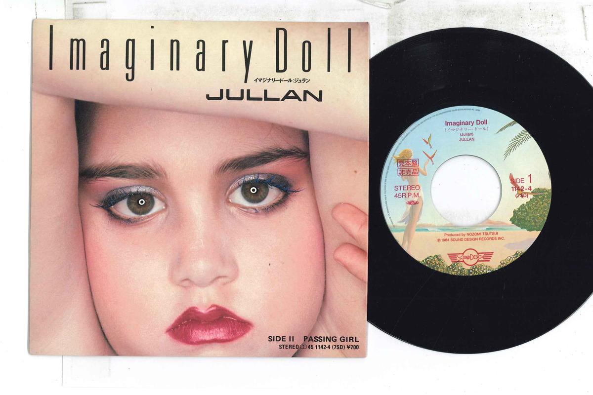 7inch Record JULLAN Imaginary Doll Passing Girl 11424PROMO SOUND DESIGN 1984 Japan Japanese PopRock Used
7inch Record JULLAN Imaginary Doll Passing Girl 11424PROMO SOUND DESIGN 1984 Japan Japanese PopRock Used