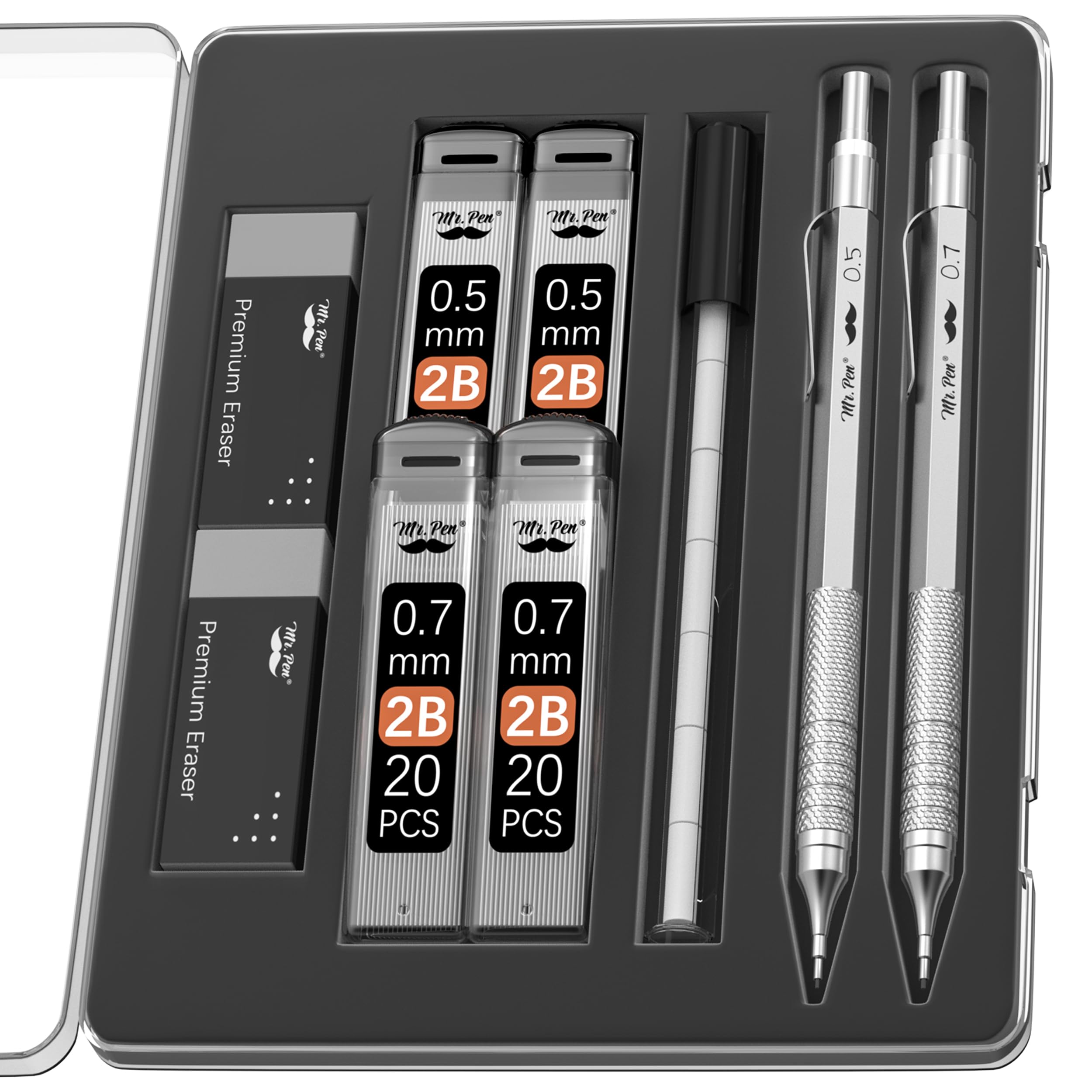 Pen Metal Mechanical Pencil Set 2 Sizes Mechanical Pencil Sketch Pencil Drafting Pencil Mechanical Pencil Metal Lead Pencil Mr. 0.5 & 0.7mm
Pen Metal Mechanical Pencil Set 2 Sizes Mechanical Pencil Sketch Pencil Drafting Pencil Mechanical Pencil Metal Lead Pencil Mr. 0.5 & 0.7mm