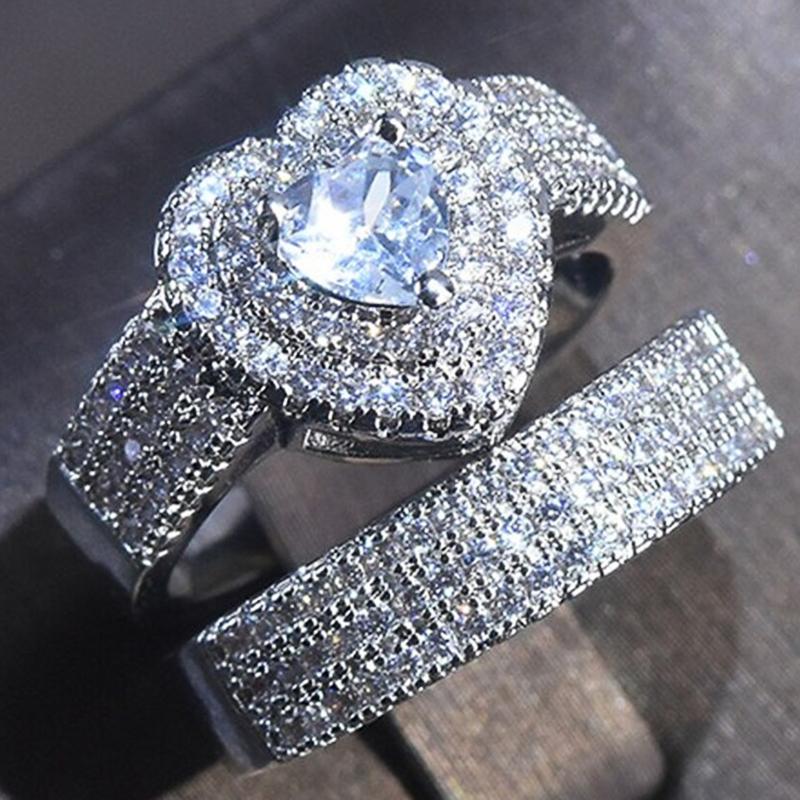Huitan Eternity Love Women Rings Luxury 2Pcs/Set Cubic Zirconia Heart Rings Wedding Engagement Party Fashion Versatile Zircon 6
Huitan Eternity Love Women Rings Luxury 2Pcs/Set Cubic Zirconia Heart Rings Wedding Engagement Party Fashion Versatile Zircon 6