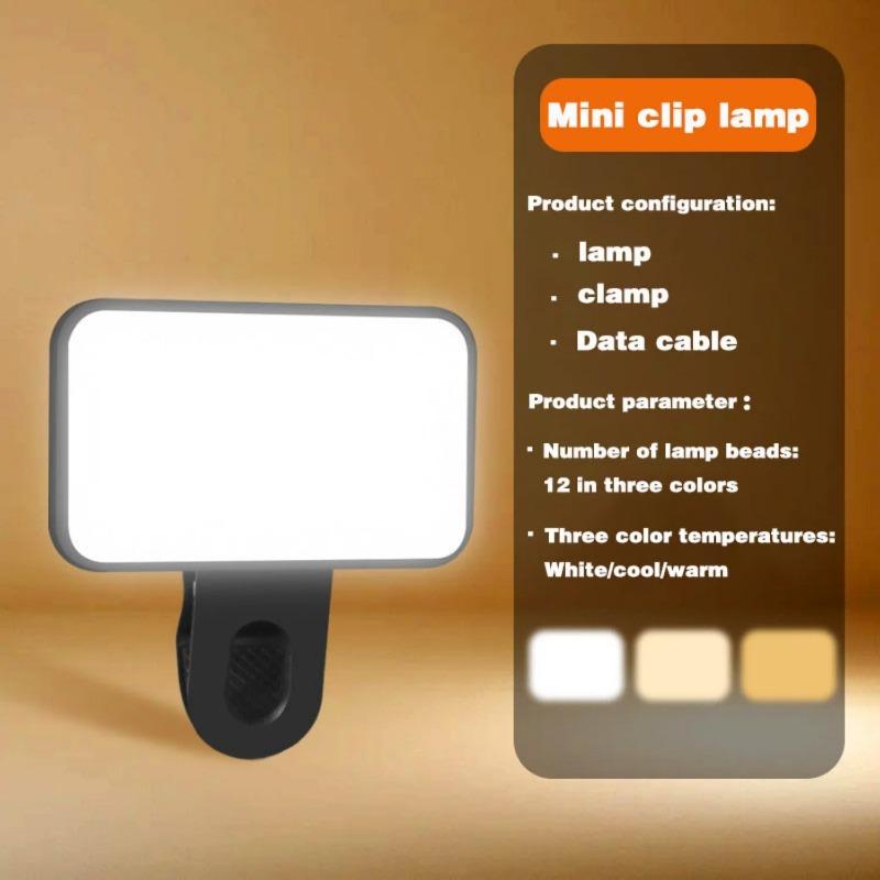 Mini USB Rechargeable Selfie Fill Light Clip-On LED Lamp with 3 Brightness Modes for Phone Laptop Tablet Vlog Video Call Photography 1pc
Mini USB Rechargeable Selfie Fill Light Clip-On LED Lamp with 3 Brightness Modes for Phone Laptop Tablet Vlog Video Call Photography 1pc