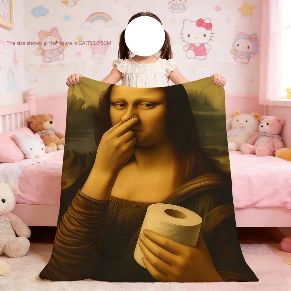 Funny Mona Lisa Covering Her Nose Holding Toilet Paper Blanket Soft Throw Blanket for Picnic Bed Sofa Home Bedroom Cozy Warm 75x90cm
Funny Mona Lisa Covering Her Nose Holding Toilet Paper Blanket Soft Throw Blanket for Picnic Bed Sofa Home Bedroom Cozy Warm 75x90cm