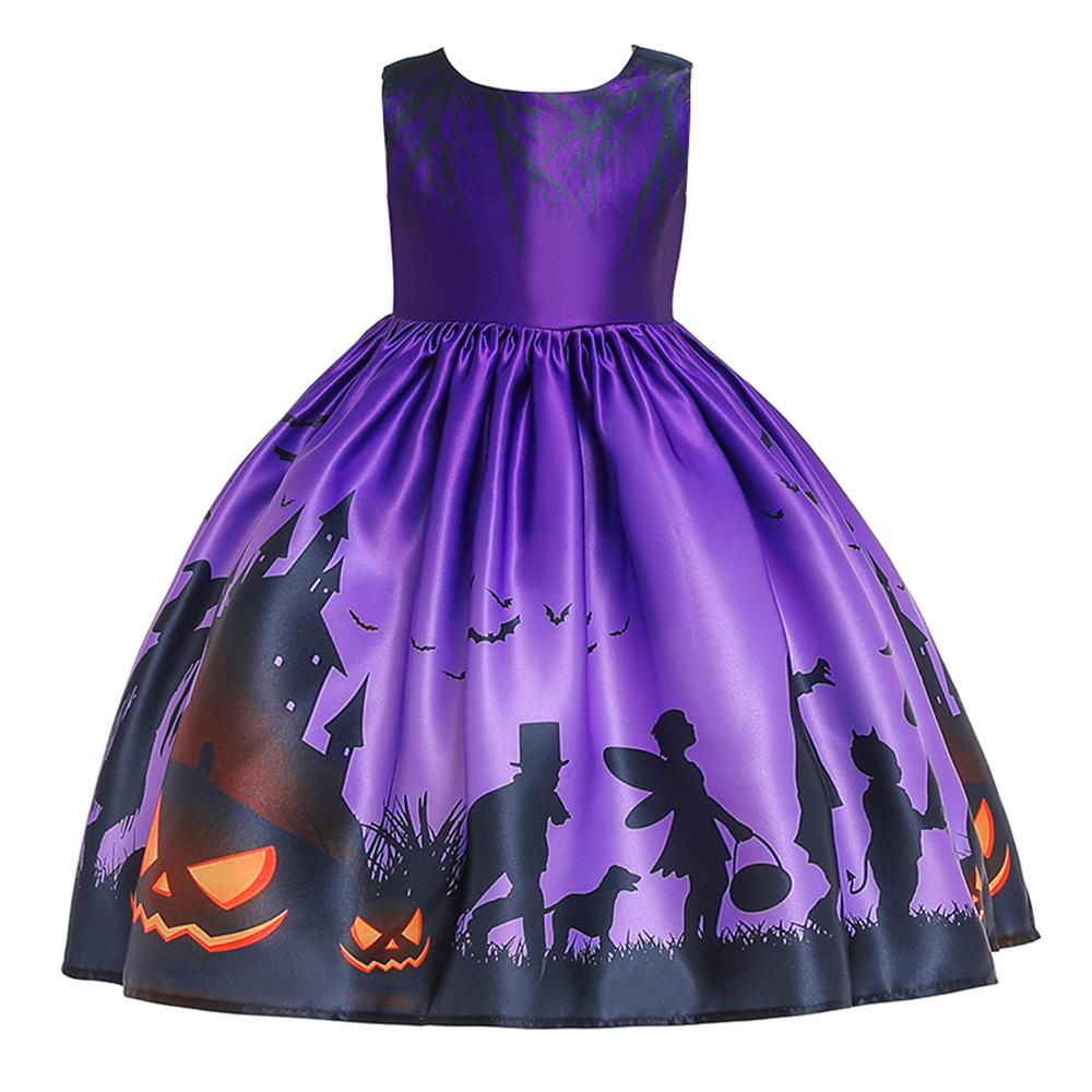 Children s Halloween Witch Costume: Pumpkin Ghost Print Dress 130cm
Children s Halloween Witch Costume: Pumpkin Ghost Print Dress 130cm