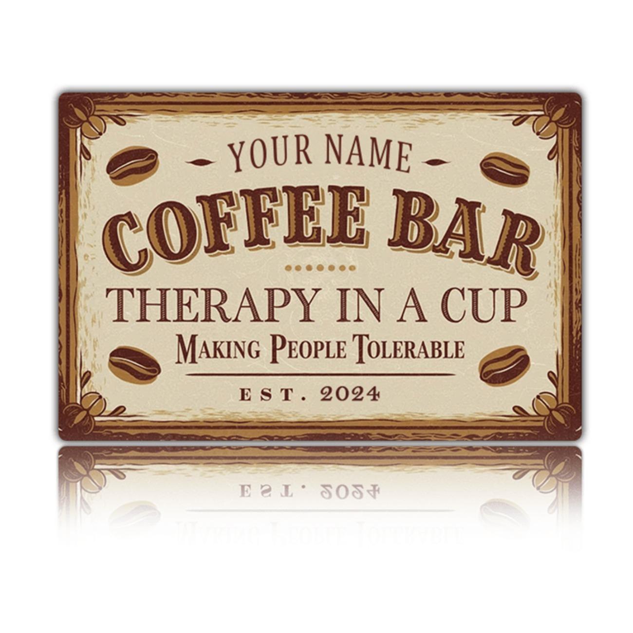 Custom Vintage Metal Coffee Bar Sign Personalized for Home Business Wall Decor
Custom Vintage Metal Coffee Bar Sign Personalized for Home Business Wall Decor