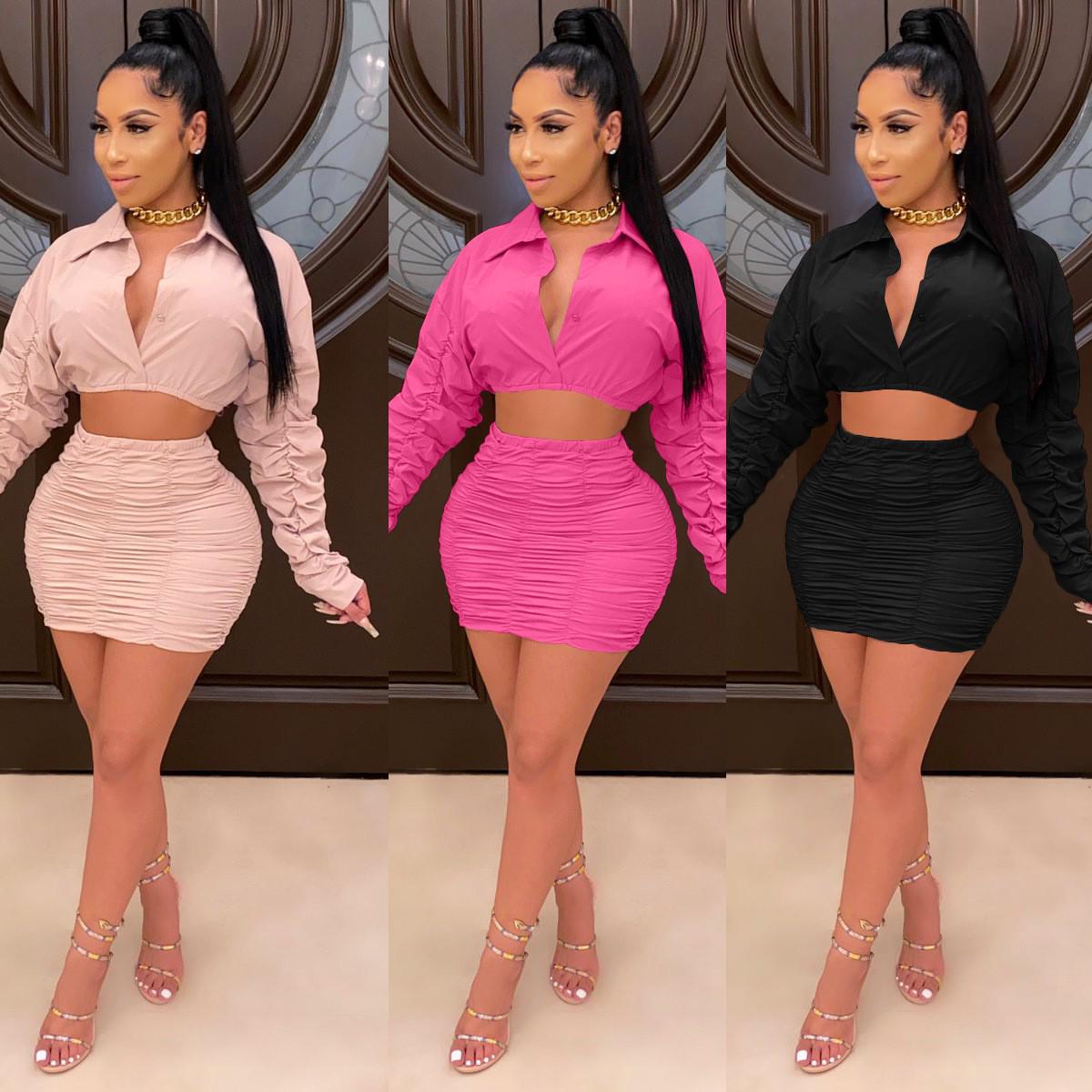 HM6341 European & American Cute Ruched Skirt Set - Women s New Style Hot Sale. Large чорний
HM6341 European & American Cute Ruched Skirt Set - Women s New Style Hot Sale. Large чорний
