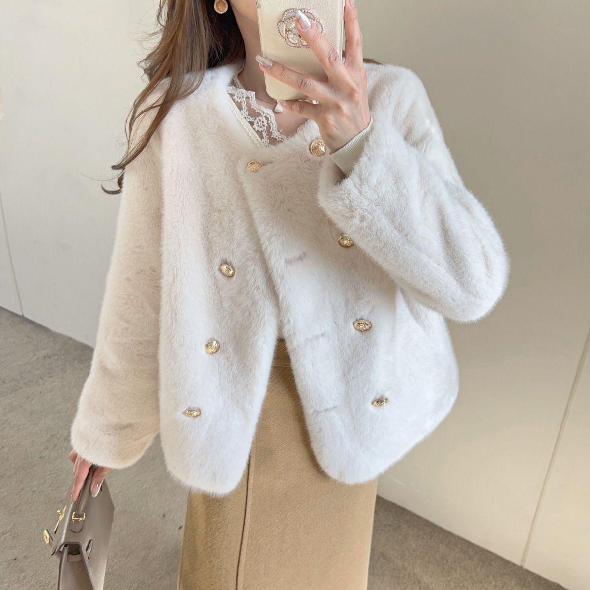 Женская шуба из искусственного меха норки - Короткая, Пушистая, Круглый вырез, Молодежный стиль для осени и зимы L (Weight: 125-145 Jin)
Женская шуба из искусственного меха норки - Короткая, Пушистая, Круглый вырез, Молодежный стиль для осени и зимы L (Weight: 125-145 Jin)