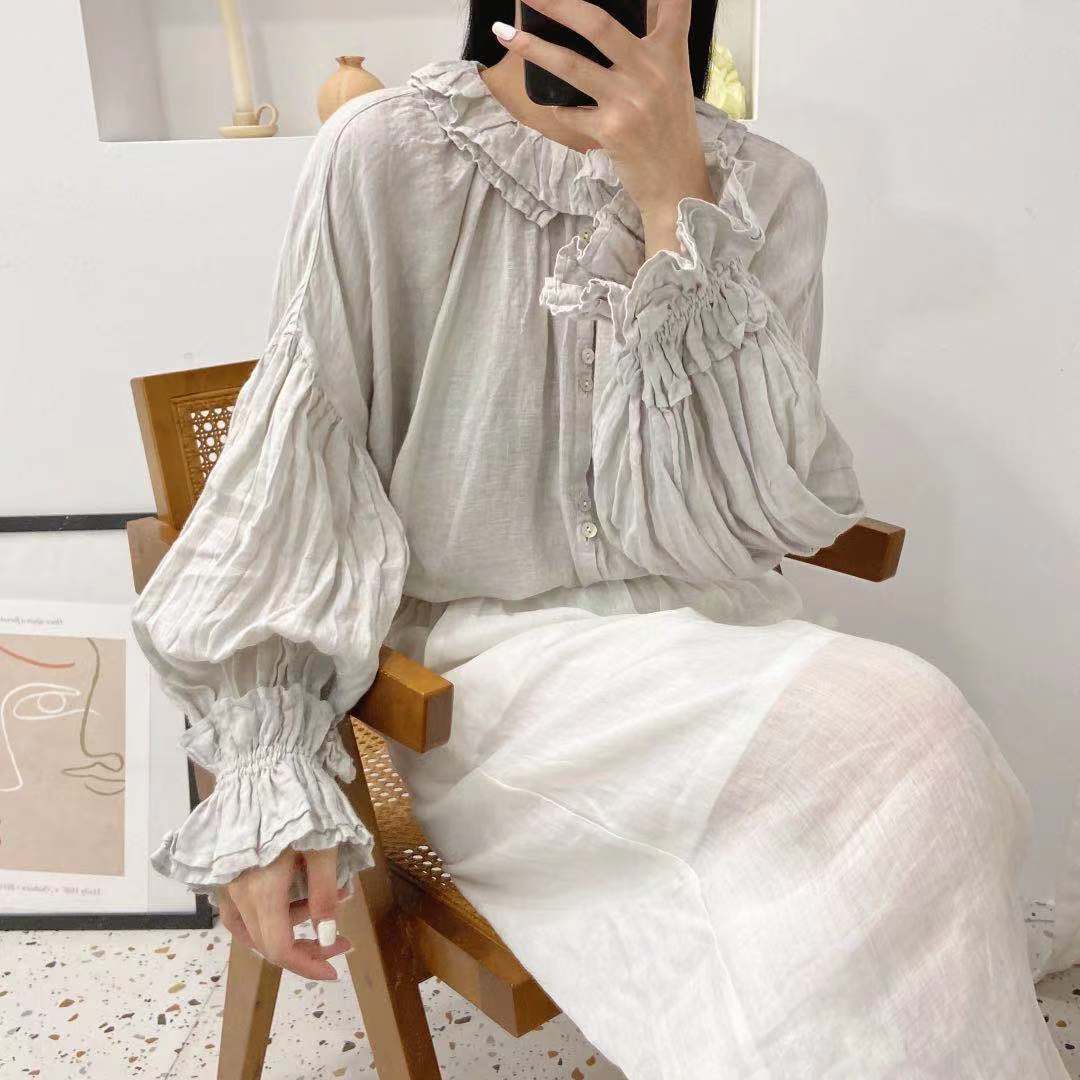 Johnature, осенние винтажные льняные женские топы и блузки Mori на пуговицах с оборками и воротником, свободные однотонные женские рубашки One Size серый
Johnature, осенние винтажные льняные женские топы и блузки Mori на пуговицах с оборками и воротником, свободные однотонные женские рубашки One Size серый