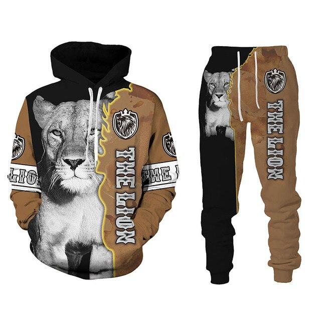 Толстовки с 3D принтом льва, мужской осенне-зимний повседневный свитер, спортивные штаны, комплект мужского спортивного костюма, модная мужская одежда, костюм XXL
Толстовки с 3D принтом льва, мужской осенне-зимний повседневный свитер, спортивные штаны, комплект мужского спортивного костюма, модная мужская одежда, костюм XXL
