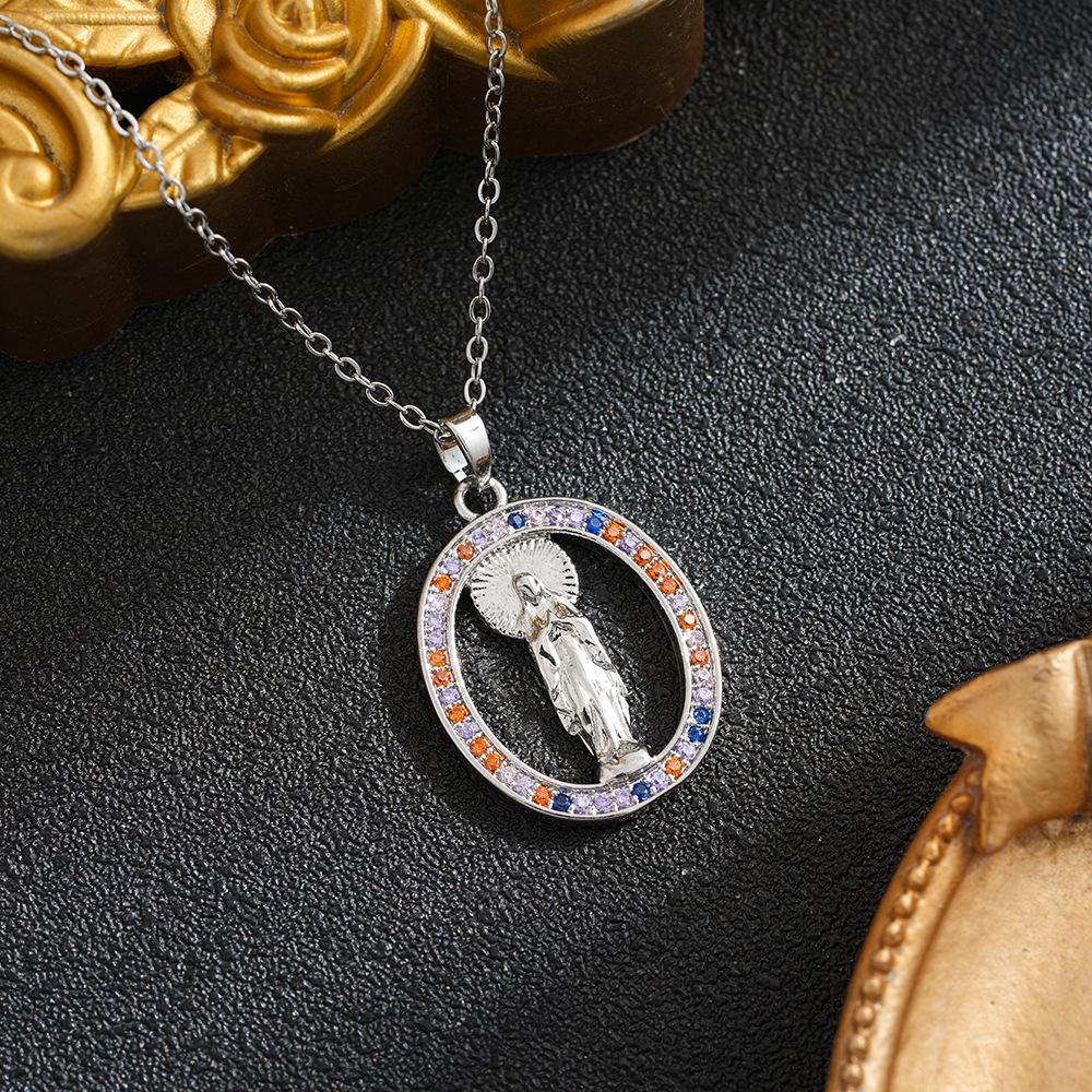 18K Gold Plated Virgin Mary Zircon Pendant Necklace Chain Jewelry Accessories
18K Gold Plated Virgin Mary Zircon Pendant Necklace Chain Jewelry Accessories