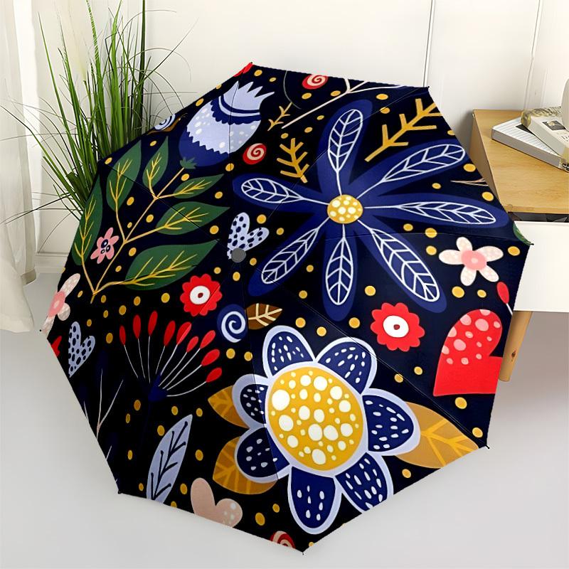 1pc Floral Pattern Automatic Umbrella - Stylish, Durable, with 8-Rib Manual Open Design, Elegant Black Handleyy250920179
1pc Floral Pattern Automatic Umbrella - Stylish, Durable, with 8-Rib Manual Open Design, Elegant Black Handleyy250920179