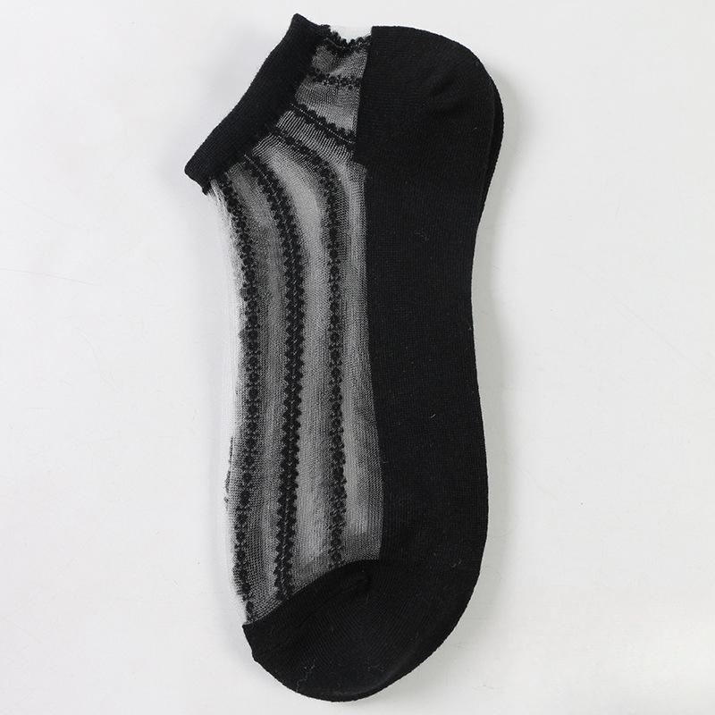 Женские модные прозрачные жаккардовые носки-лодочки в вертикальную полоску для весны и лета 1 pair чёрный/белый
Женские модные прозрачные жаккардовые носки-лодочки в вертикальную полоску для весны и лета 1 pair чёрный/белый