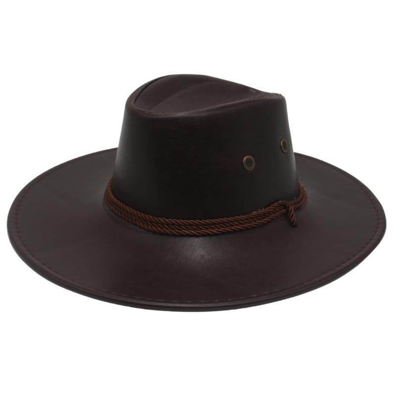 Western Cowboy Hat Ethnic Style Outdoor Horse Racing Knight Hat Imitation Leather Glossy Big Edge Top Hat Styling Hat M(56-58cm)
Western Cowboy Hat Ethnic Style Outdoor Horse Racing Knight Hat Imitation Leather Glossy Big Edge Top Hat Styling Hat M(56-58cm)