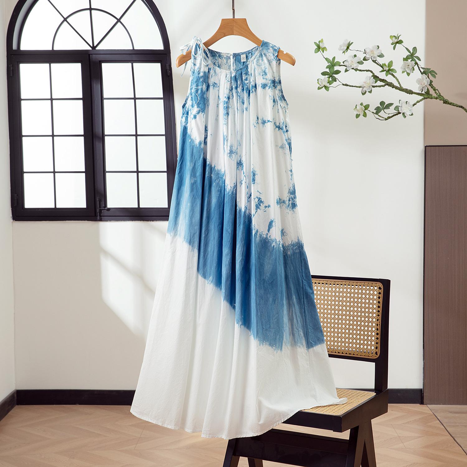 Dali Tie-Dye Lace-up Summer Dress - Women s Yunnan Resort Style Wheat Belted Vest Dress S
Dali Tie-Dye Lace-up Summer Dress - Women s Yunnan Resort Style Wheat Belted Vest Dress S