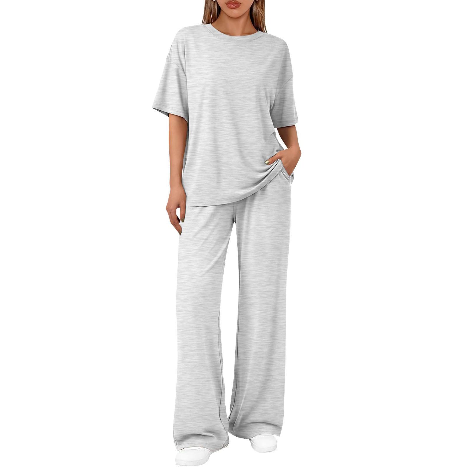 Women s Casual Fashion Short-Sleeve Top And Long Pants Set L білий
Women s Casual Fashion Short-Sleeve Top And Long Pants Set L білий