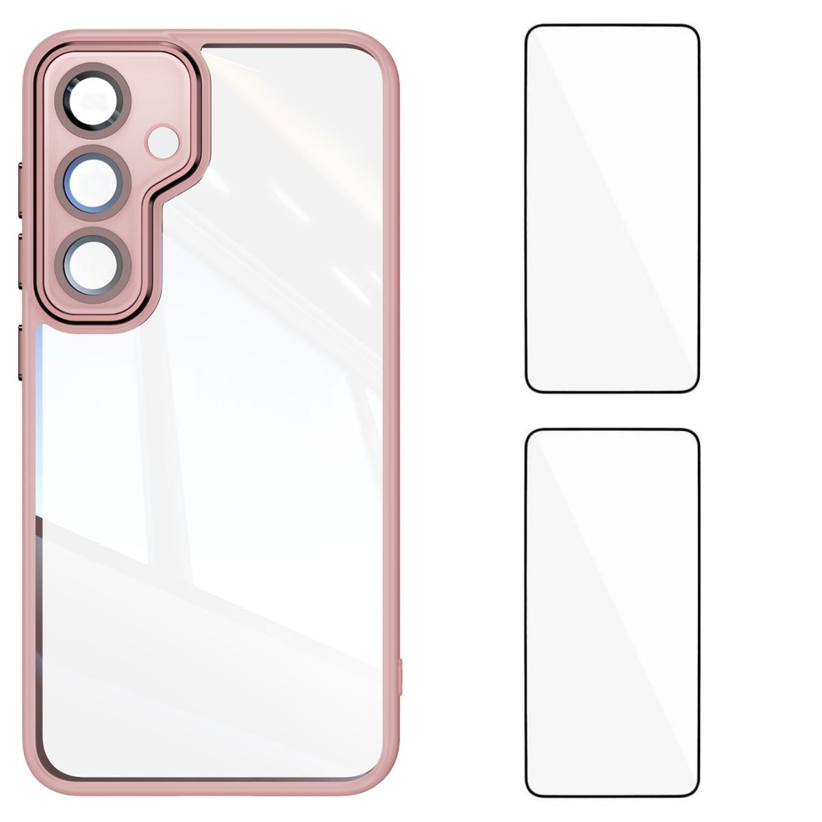 For Samsung Galaxy S24 FE TPU Case WANLONFENG Drop-proof Clear Phone Cover with 2Pcs Tempered Glass Film Pink
For Samsung Galaxy S24 FE TPU Case WANLONFENG Drop-proof Clear Phone Cover with 2Pcs Tempered Glass Film Pink