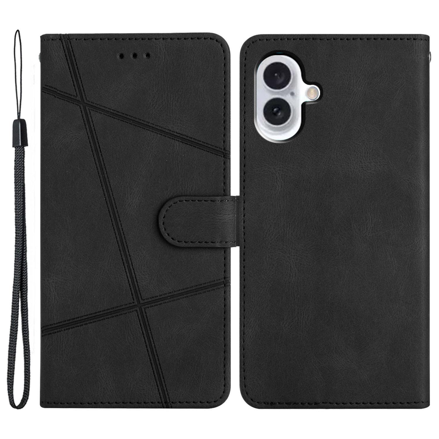 For iPhone 16 Case Line Pattern PU Leather Phone Case Crazy Horse Texture Black
For iPhone 16 Case Line Pattern PU Leather Phone Case Crazy Horse Texture Black