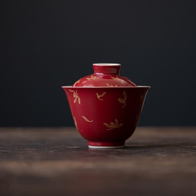 Gold Orchid Gaiwan For Tea Ceramic Tureen With Lid Teaware Set Red Tea Bowl Chawan Lily Deng s store Tea Cup
Gold Orchid Gaiwan For Tea Ceramic Tureen With Lid Teaware Set Red Tea Bowl Chawan Lily Deng s store Tea Cup