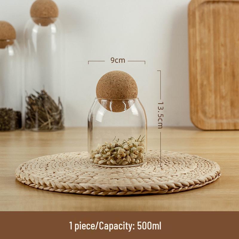 Spherical Cork Glass Jar with Ball Stopper - Wide Mouth Storage for Tea and Fruit
Spherical Cork Glass Jar with Ball Stopper - Wide Mouth Storage for Tea and Fruit