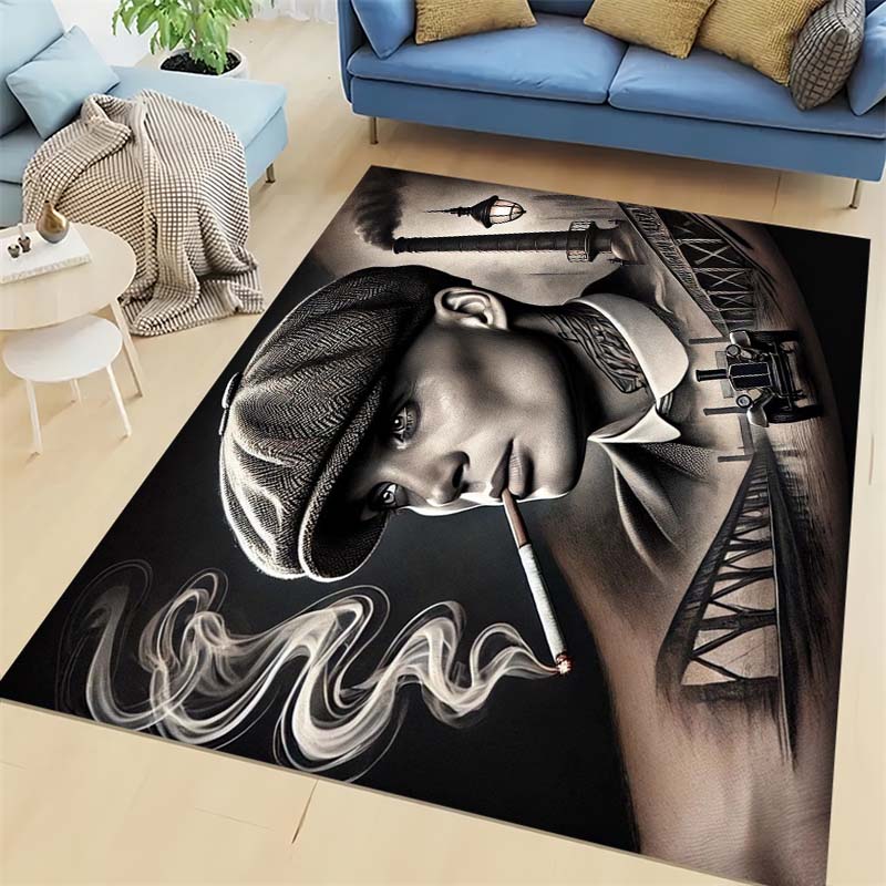 A Thomas Shelby-themed rug from the movie *Peaky Blinders*, suitable for living rooms, entryways, bedrooms, etc. 40x60cm( 15x23in )
A Thomas Shelby-themed rug from the movie *Peaky Blinders*, suitable for living rooms, entryways, bedrooms, etc. 40x60cm( 15x23in )