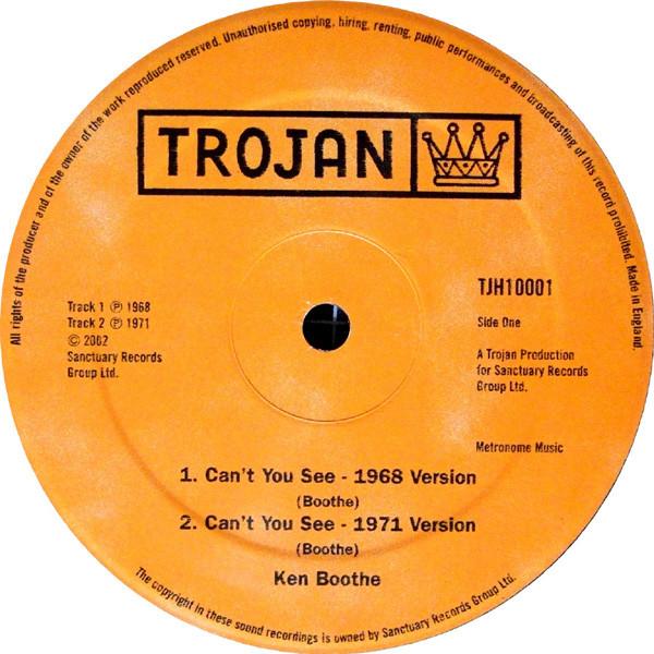 10inch Record KEN BOOTHE - Can t You See TJH10001 Trojan Records 2002 UK Reggae, Ska & Dub Used
10inch Record KEN BOOTHE - Can t You See TJH10001 Trojan Records 2002 UK Reggae, Ska & Dub Used