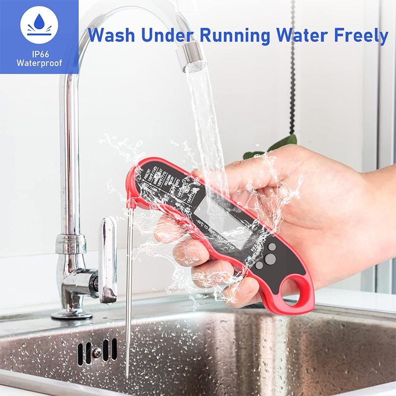 Складной кухонный термометр для барбекю, водонепроницаемый термометр для мяса, цифровой термометр для еды с мгновенным считыванием для приготовления красный
Складной кухонный термометр для барбекю, водонепроницаемый термометр для мяса, цифровой термометр для еды с мгновенным считыванием для приготовления красный