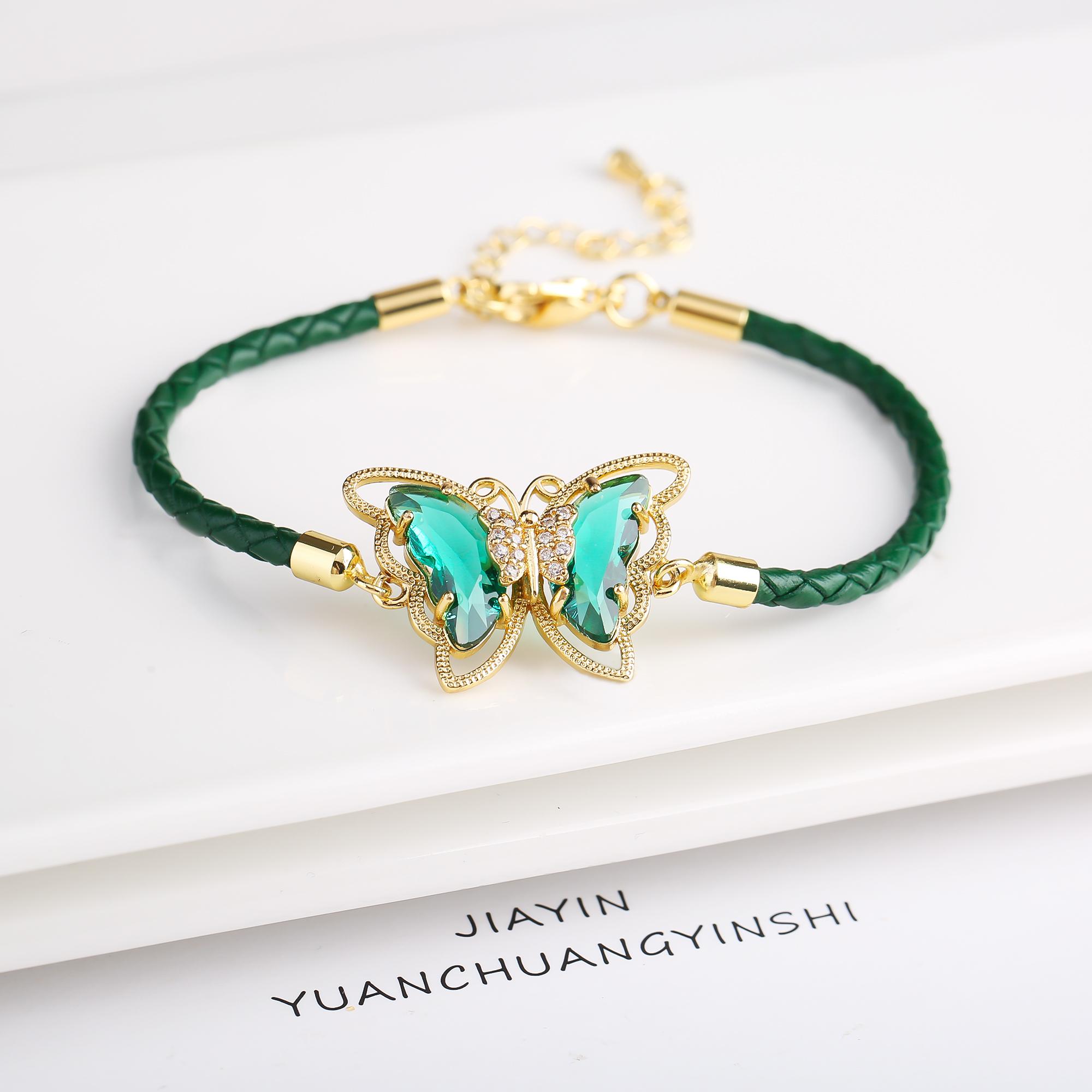 12 Colors Luxury Crystal Zirconia Butterfly Ladies Charm Bracelet Fashion Leather Adjustable Bangle Hip Hop Insect Zircon Gift
12 Colors Luxury Crystal Zirconia Butterfly Ladies Charm Bracelet Fashion Leather Adjustable Bangle Hip Hop Insect Zircon Gift