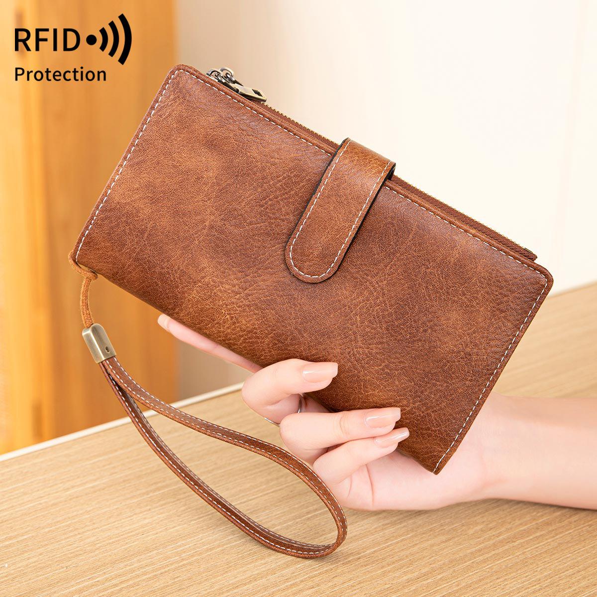 New anti-theft brush women s wallet multi-function three-fold long wallet retro zipper wallet
New anti-theft brush women s wallet multi-function three-fold long wallet retro zipper wallet