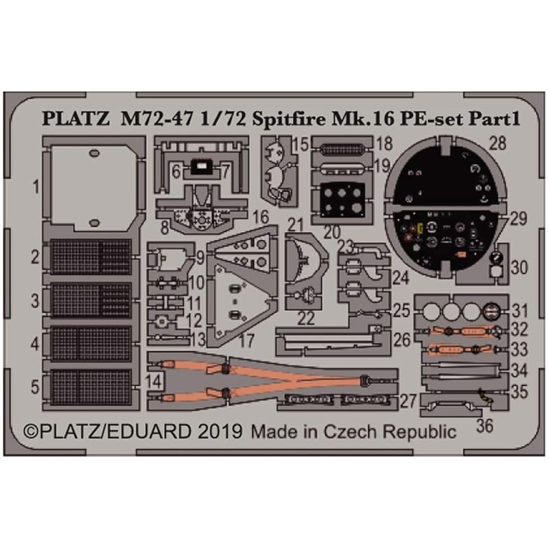 platz 1/72 spitfire For Mk.XVI Фототравленые детали часть 1 (ремень безопасности, приборная панель и т. д.)
platz 1/72 spitfire For Mk.XVI Фототравленые детали часть 1 (ремень безопасности, приборная панель и т. д.)